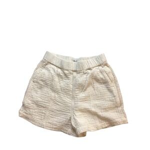 Madewell Women White Cotton Double-Gauze Pull-On Shorts Small Cream High Rise